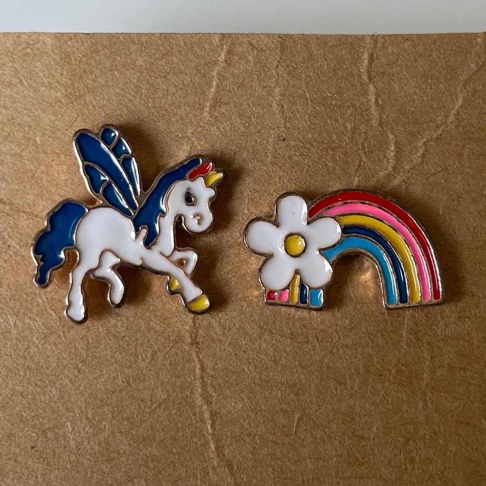 Rainbows and Unicorns stud earrings